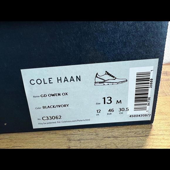Cole Haan Grand Owen Black Leather Men's Size 13 Dress Shoe - C33062 New in Box - Picture 3 of 6